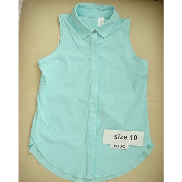 Ivivva Other - Ivivva Girl by Lululemon 🍋To The Tee Tank Mint Buttons Collar size 10